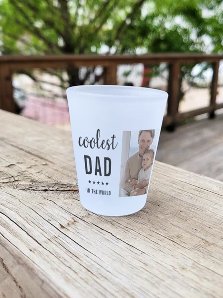 Collage Photo Happy Father's Day Customized Photo Printed Frosted Shot Glass