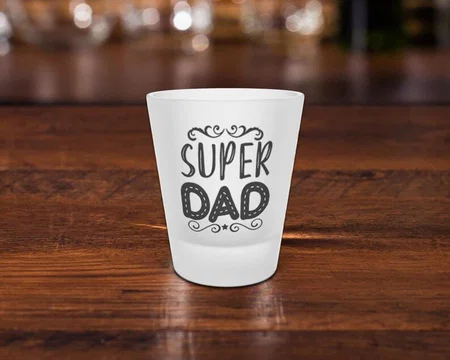 Super Dad Customized Photo Printed Frosted Shot Glass