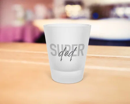 Super Dad Customized Photo Printed Frosted Shot Glass