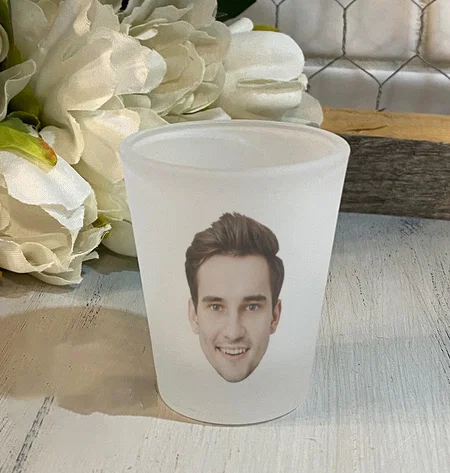 Face Picture Customized Photo Printed Frosted Shot Glass