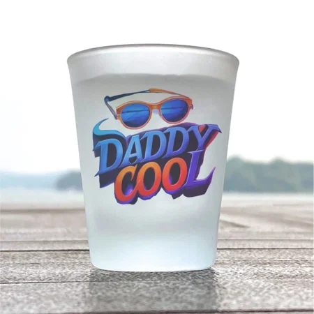 Daddy Cool Customized Photo Printed Frosted Shot Glass