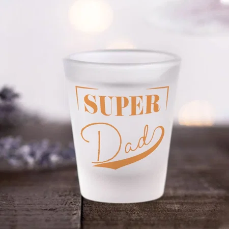 Super Dad Customized Photo Printed Frosted Shot Glass