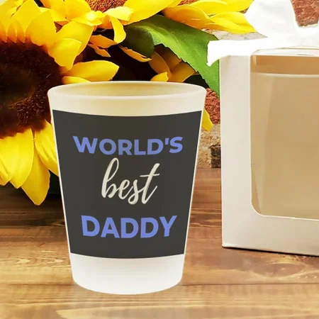 World's Best Daddy Customized Photo Printed Frosted Shot Glass