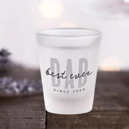 Best Dad Ever Customized Photo Printed Frosted Shot Glass