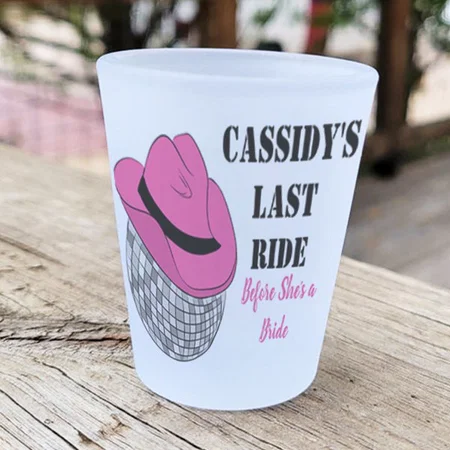 Last Ride Disco Design Customized Photo Printed Shot Glass