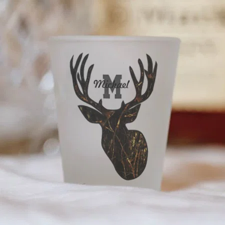 Deer Design with Name Customized Photo Printed Shot Glass