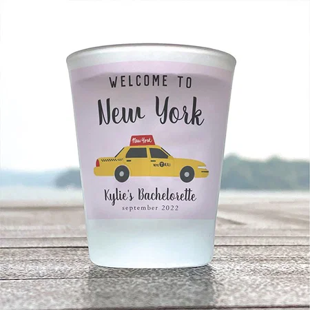 Taxi Bachelorette Party Customized Photo Printed Shot Glass