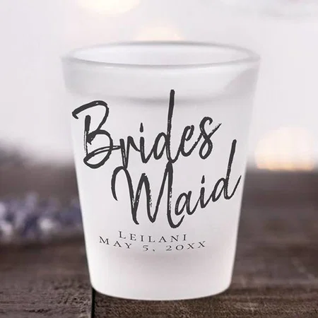 Cute Heart Bridesmaid Customized Photo Printed Shot Glass