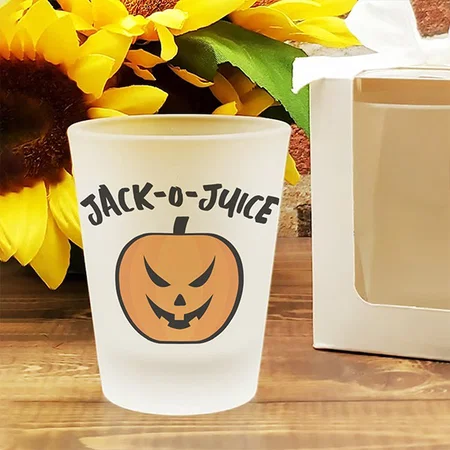 Halloween Pumpkin Design Customized Photo Printed Shot Glass