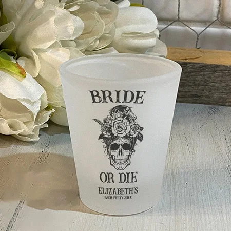 Bride or Die Bachelorette Party Customized Photo Printed Shot Glass