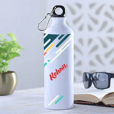 Colored Stripes Customized Photo Printed Sipper Bottle
