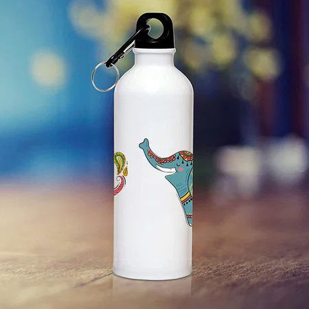 Elephant Cartoon Customized Photo Printed Sipper Bottle