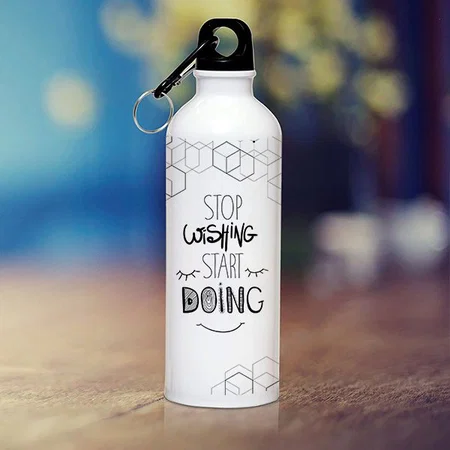 Stop Wishing Start Doing Customized Photo Printed Sipper Bottle