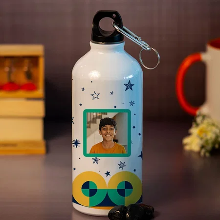 Star Design With 3 Photo Customized Photo Printed Sipper Bottle