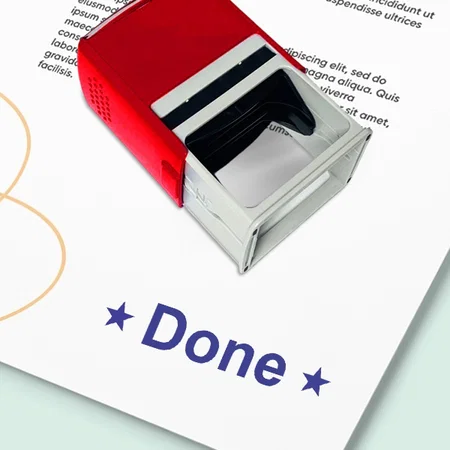 Done Text Customized Self Inking Pre-inked Rubber Stamp Customized Stamps - Self Inking, Pocket, Pre-Inked Options
