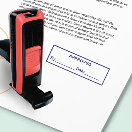 Approved By Customized Self Inking Pre-Inked Rubber Stamp Customized Stamps - Self Inking, Pocket, Pre-Inked Options