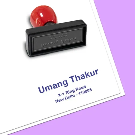 Full Name & Address Customized Self Inking Pre-Inked Rubber Stamp Customized Stamps - Self Inking, Pocket, Pre-Inked Options