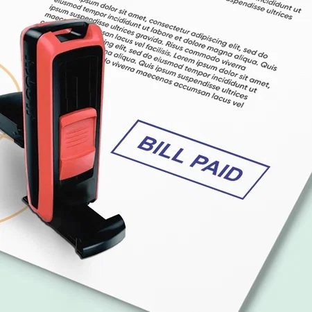 Bill Paid Customized Self Inking Pre-Inked Rubber Stamp Customized Stamps - Self Inking, Pocket, Pre-Inked Options