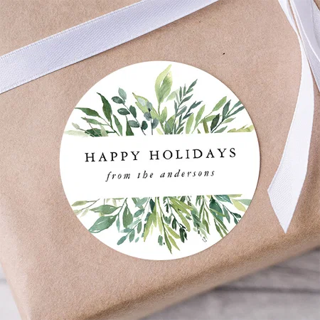 Winter Greenery Customized Printed Sticker