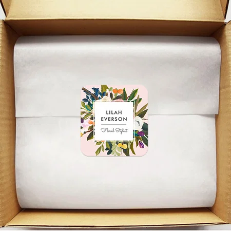Elegant Painted Floral Customized Printed Sticker