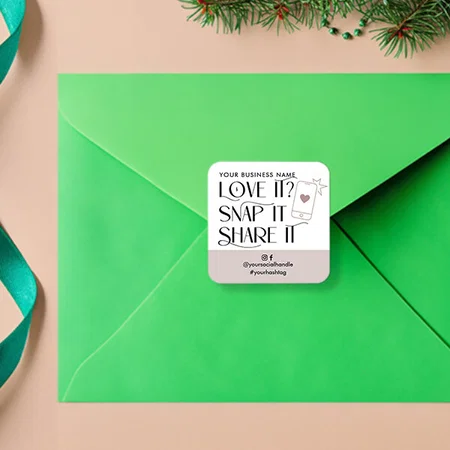 Love Snap Share Social Media Modern Font Logo Customized Printed Sticker