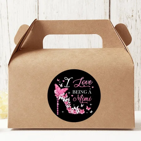 I Love Being Mimi High Heel Butterflies Mother's Customized Printed Sticker