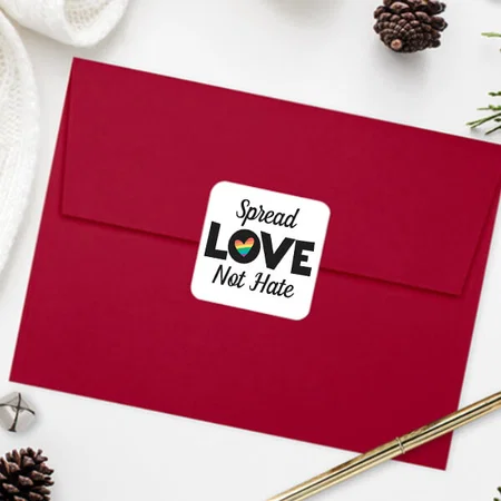 Spread Love Not Hate Customized Printed Sticker
