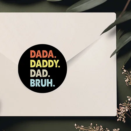 Dada Daddy Dad Bruh Father's Day Fun Vintage Classic Customized Printed Sticker