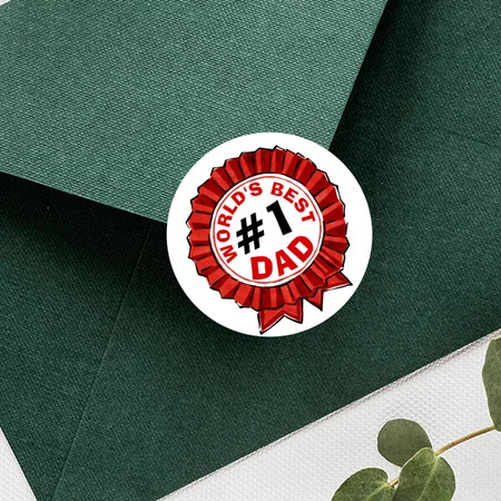 #1 World's Best Dad Customized Printed Sticker