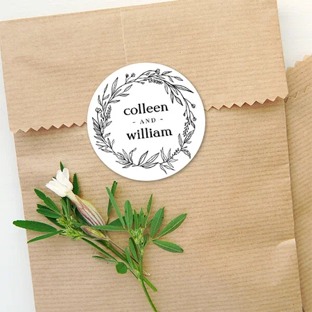 Rustic Wildflower Customized Printed Sticker