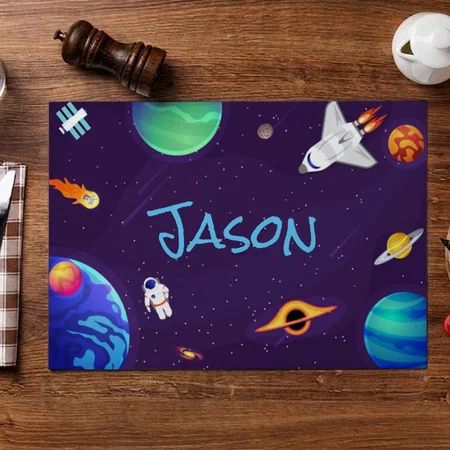 Astronaut Space Planets Customized Printed Cloth Placemat Table Mat