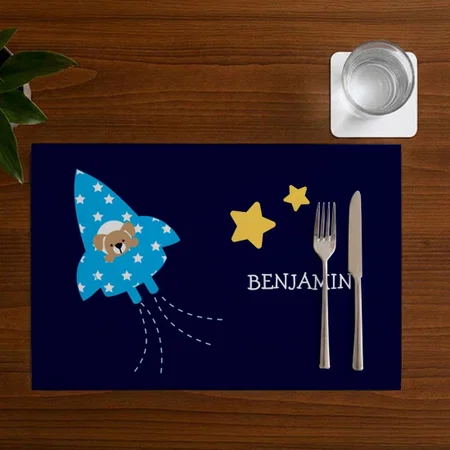 Dog In A Rocket Ship Customized Printed Cloth Placemat Table Mat