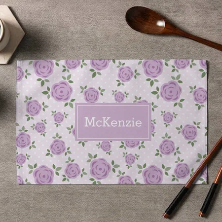 Lavender Flowers Pattern Customized Printed Cloth Placemat Table Mat
