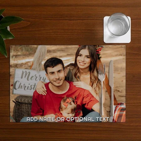 Full Photo And Text Customized Printed Cloth Placemat Table Mat