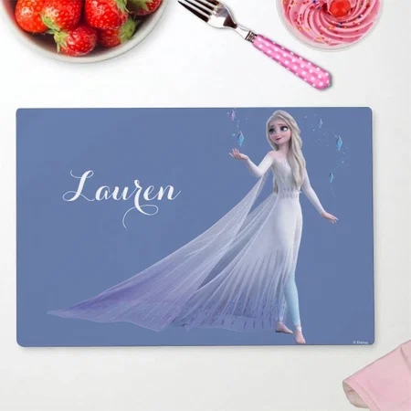 Cute Cartoon Girl In White Dress Customized Printed Cloth Placemat Table Mat