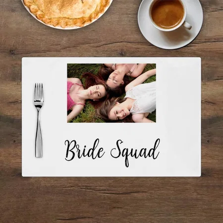 Bridesmaid Squad With Photo Customized Printed Cloth Placemat Table Mat