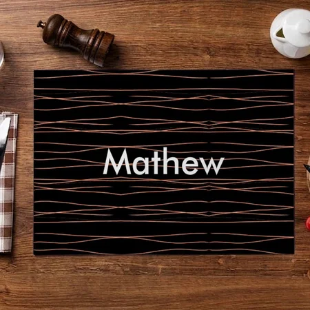 Simple Monogram Customized Printed Cloth Placemat Table Mat