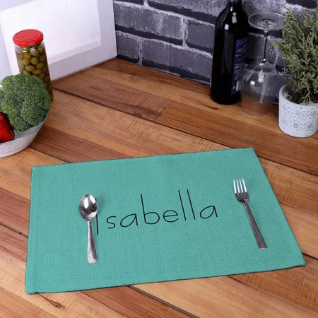 Plain Creative Modern Name Minimalist Customized Printed Cloth Placemat Table Mat