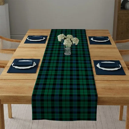 Green And Blue Scottish Tartan Customized Printed Cloth Table Runner