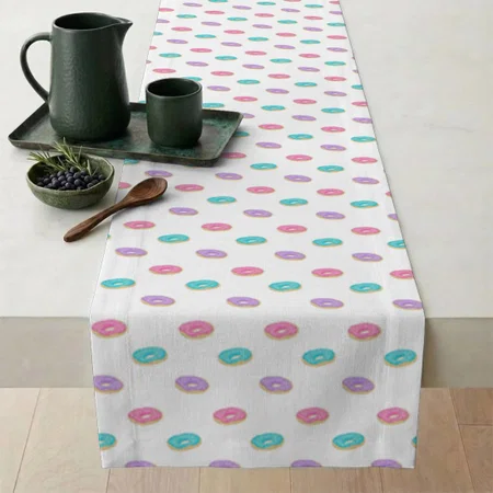 Cute Sprinkle Donuts Pattern Customized Printed Cloth Table Runner