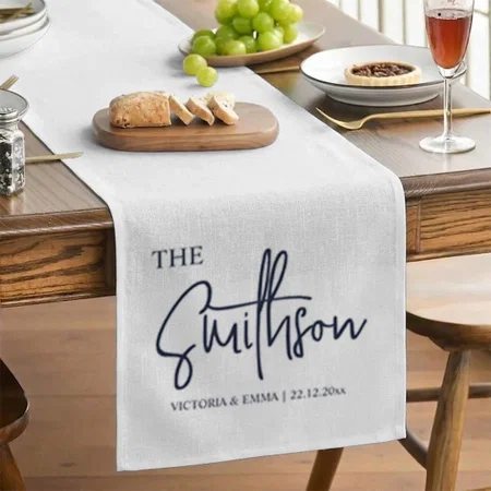 Personalized Wedding Table Runner Customized Printed Cloth Table Runner