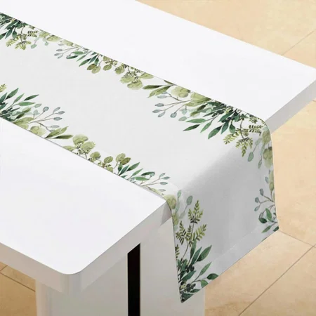 Eucalyptus Leaves Customized Printed Cloth Table Runner
