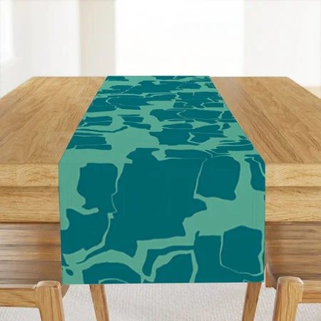 Seabolt Blue Abstract Customized Printed Cloth Table Runner