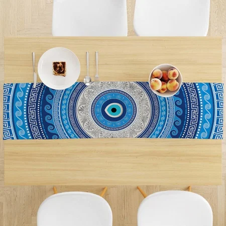 Evil Eye Ornament Customized Printed Cloth Table Runner