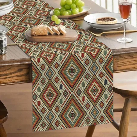 Vibrant Boho Tribal Ethnic Customized Printed Cloth Table Runner