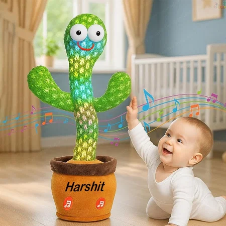 Customized Rechargeable Talking Cactus Toy for Kids - Musical Dancing, Speaking Cactus Toy for Babies