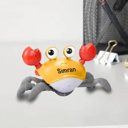 Customized Crawling Crab Baby Toy – Smart Sensor Musical Tummy Time with Led Lights | USB Rechargeable Crawling Toy for Babies &amp; Toddlers 6-12 Months