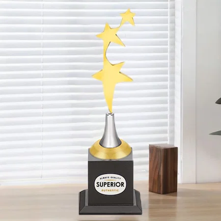 Golden Reach for the Stars Metal Customized Trophy Award - 30 CM