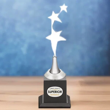 Silver Reach for the Stars Metal Customized Trophy Award - 30 CM