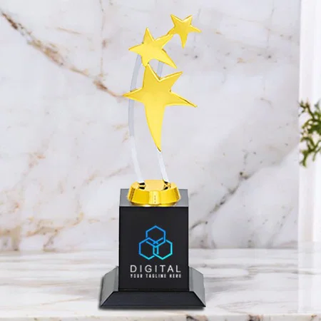 Golden Galaxy of Stars Customized Trophy Award - 22 CM